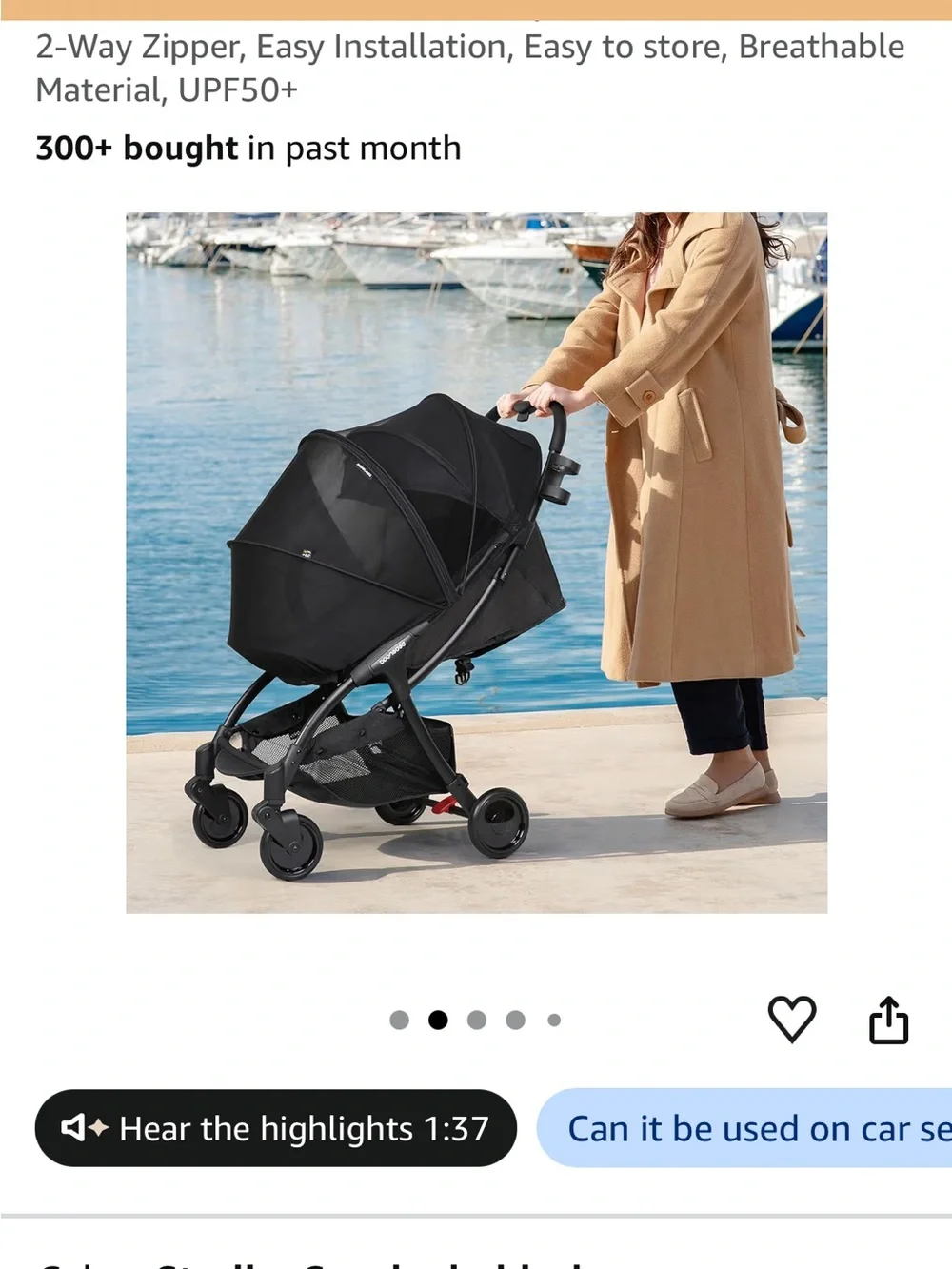 Universal Stroller Sun Shade Cover & Mosquito Net